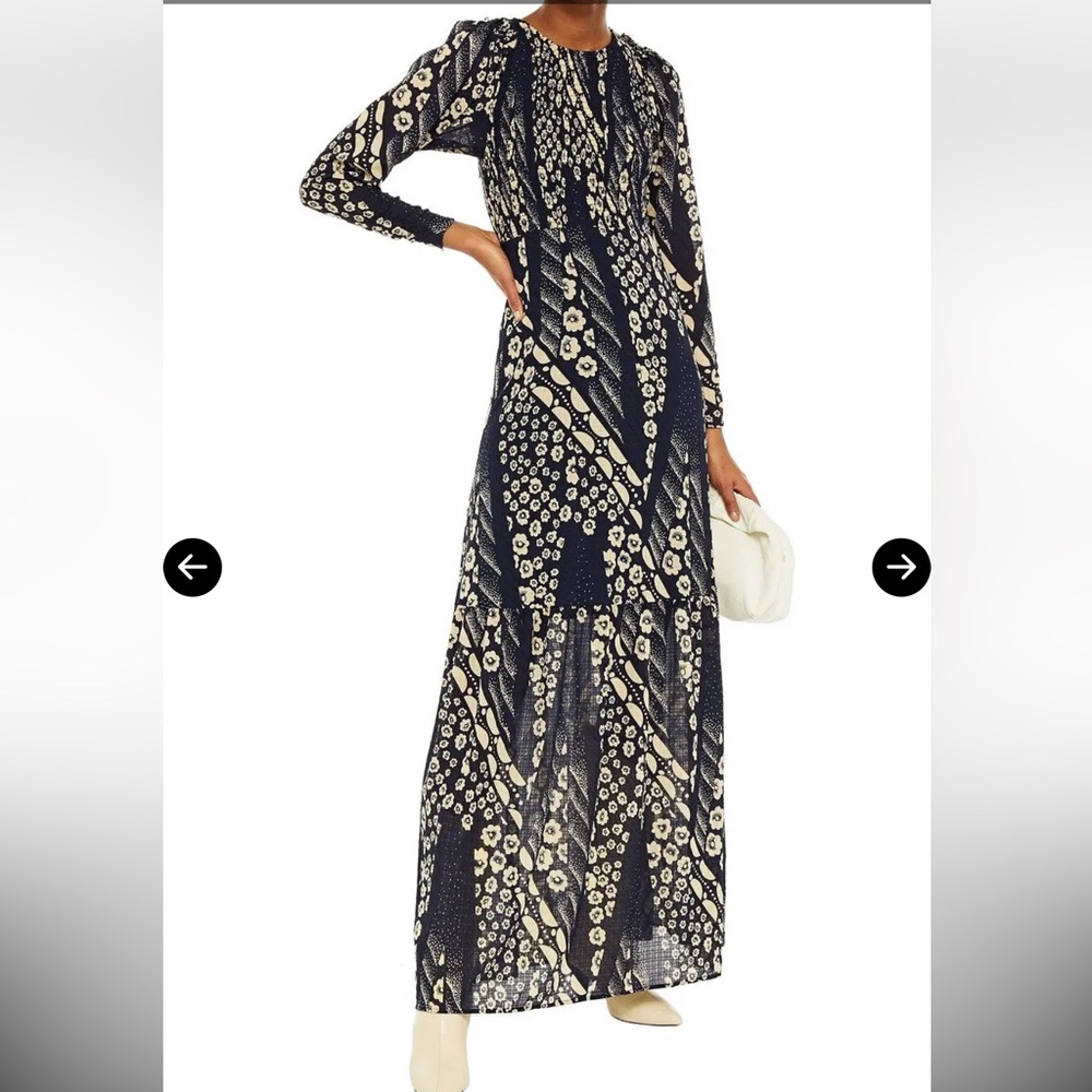 BA&SH Ollie Ruffle-Trimmed Floral-Print Crepe Maxi
Dress